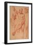 Male Figure Study with Re-Studies of Head, Arms, Shoulder, and Leg (Sketches for Centre Panel of Au-Charles Haslewood Shannon-Framed Giclee Print