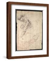 Male Figure Study-Michelangelo Buonarroti-Framed Giclee Print