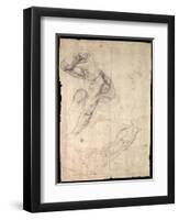 Male Figure Study-Michelangelo Buonarroti-Framed Giclee Print