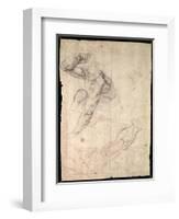 Male Figure Study-Michelangelo Buonarroti-Framed Giclee Print