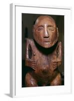 Male figure (ti'i) made of thespesia wood from the Society Islands in Tahiti, 19th Century-Unknown-Framed Giclee Print