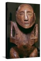 Male figure (ti'i) made of thespesia wood from the Society Islands in Tahiti, 19th Century-Unknown-Stretched Canvas