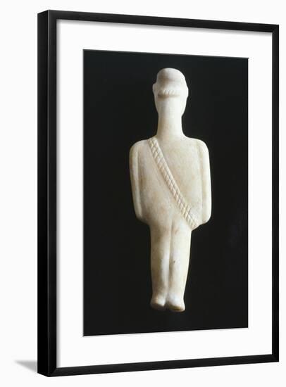 Male Figure with Bandoleer Statue from Syros, Greece, Back, Cycladic Culture-null-Framed Giclee Print