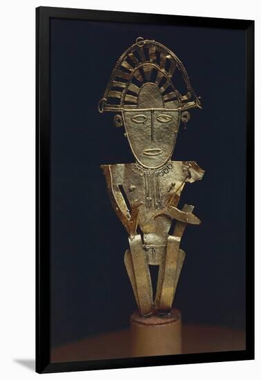 Male Figurine in Gold with a False Watermark from Cundimarca, Colombia, Chibcha Civilization-null-Framed Giclee Print