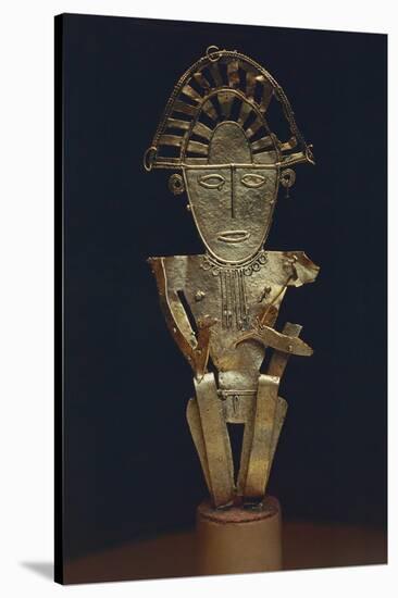 Male Figurine in Gold with a False Watermark from Cundimarca, Colombia, Chibcha Civilization-null-Stretched Canvas