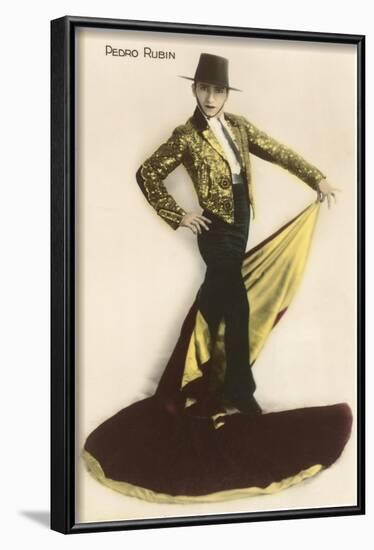 Male Flamenco Dancer with Cape-null-Framed Art Print