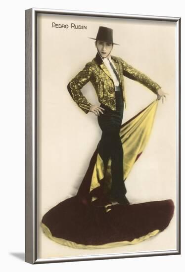 Male Flamenco Dancer with Cape-null-Framed Art Print