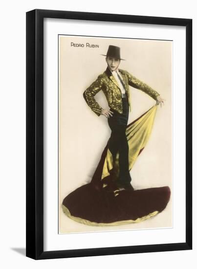 Male Flamenco Dancer with Cape-null-Framed Art Print