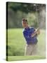 Male Golfer in Action-Chris Trotman-Stretched Canvas