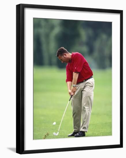 Male Golfer in Action-Chris Trotman-Framed Photographic Print