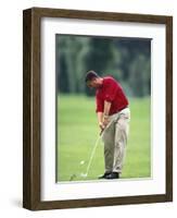 Male Golfer in Action-Chris Trotman-Framed Photographic Print