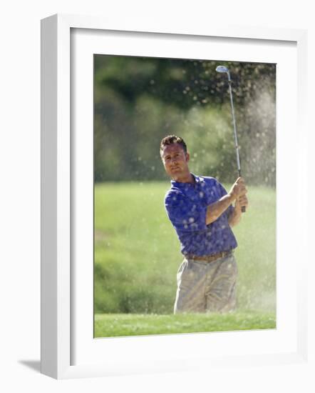 Male Golfer in Action-Chris Trotman-Framed Photographic Print