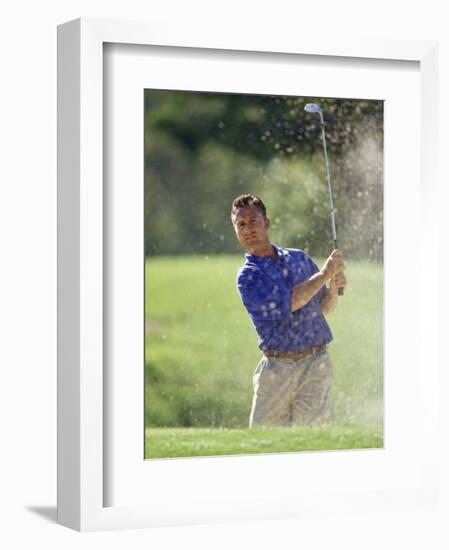 Male Golfer in Action-Chris Trotman-Framed Photographic Print