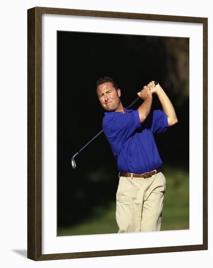 Male Golfer in Action-Chris Trotman-Framed Photographic Print