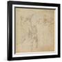 Male Group and Seated Figure with Child (Pen and Ink, Charcoal)-Michelangelo Buonarroti-Framed Giclee Print