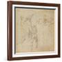 Male Group and Seated Figure with Child (Pen and Ink, Charcoal)-Michelangelo Buonarroti-Framed Giclee Print