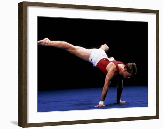 Male Gymnast Performing on the Floor Exercise-null-Framed Photographic Print