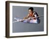 Male Gymnast Performing on the Horizontal Bar-null-Framed Photographic Print