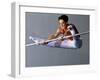 Male Gymnast Performing on the Horizontal Bar-null-Framed Photographic Print