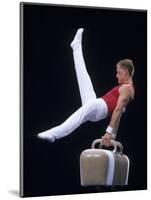 Male Gymnast Performing on the Pomell Horse-null-Mounted Photographic Print