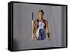 Male Gymnast Performing on the Rings-null-Framed Stretched Canvas