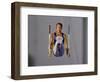 Male Gymnast Performing on the Rings-null-Framed Photographic Print