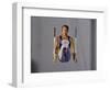 Male Gymnast Performing on the Rings-null-Framed Photographic Print