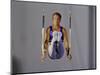 Male Gymnast Performing on the Rings-null-Mounted Photographic Print