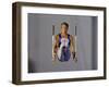 Male Gymnast Performing on the Rings-null-Framed Photographic Print