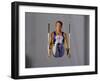 Male Gymnast Performing on the Rings-null-Framed Photographic Print