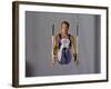 Male Gymnast Performing on the Rings-null-Framed Photographic Print