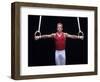 Male Gymnast Performing on the Rings-null-Framed Photographic Print