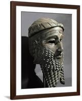 Male Head with Beard (Sargon), from Niniveh, Bronze or Copper, Akkadian-null-Framed Giclee Print