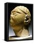 Male Head with Knot and Ribbon in His Hair as Per Fashion of Mesopotamia in 3rd Century BC-null-Framed Stretched Canvas