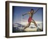 Male Jogger Leaping in a Field-null-Framed Photographic Print