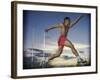 Male Jogger Leaping in a Field-null-Framed Photographic Print