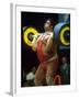 Male Lifting Heavy Weights in Competition at the Olympics-John Dominis-Framed Premium Photographic Print