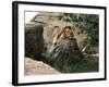 Male Lion Sleeping on a Rock in Africa-John Dominis-Framed Photographic Print