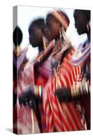 Male Maasai Dancers, Amboseli National Park, Kenya-Paul Joynson Hicks-Stretched Canvas