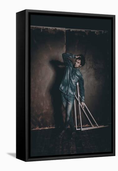 Male Model in Fashion Shoot-Luis Beltran-Framed Stretched Canvas