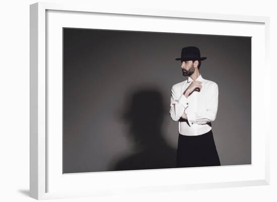 Male Model Posing-Luis Beltran-Framed Photographic Print