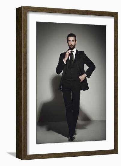 Male Model Posing-Luis Beltran-Framed Photographic Print