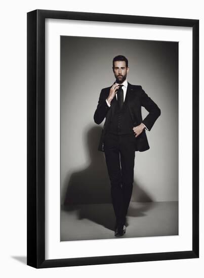 Male Model Posing-Luis Beltran-Framed Photographic Print