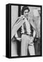 Male Model Wearing Silk Shirt and Wool Crepe Trousers-Henry Clarke-Framed Stretched Canvas