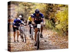 Male Mountain Biker Competing in a Race 1993 NY State Championships-null-Stretched Canvas