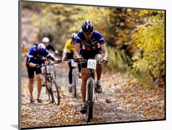 Male Mountain Biker Competing in a Race 1993 NY State Championships-null-Mounted Photographic Print