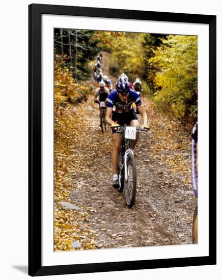 Male Mountain Biker Competing in a Race 1993 NY State Championships-null-Framed Photographic Print