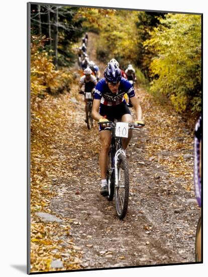 Male Mountain Biker Competing in a Race 1993 NY State Championships-null-Mounted Photographic Print