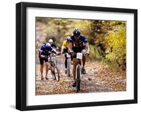 Male Mountain Biker Competing in a Race 1993 NY State Championships-null-Framed Photographic Print