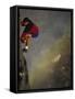 Male Mountain Climber on a Precipice-null-Framed Stretched Canvas